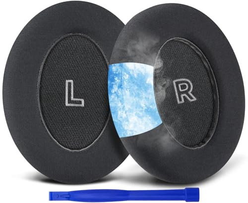 SOULWIT Cuscinetti Auricolari Gel Rinfrescante Ricambio per Bose QC Ultra/New QuietComfort Ultra(2nd Gen) Wireless Cuffie, Padiglioni con Tessuto Ice Silk Schiuma alta densità per Isolamento acustico