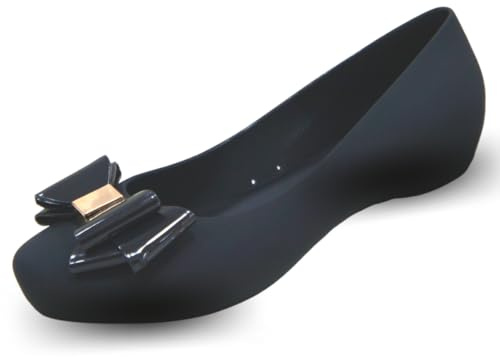 NovaNest Women’s Jelly Shoes – Peep Toe and Closed Toe, UK Sizes 3–7.5, Free Pack of 3 Knee-High Ivachy Bow Socks, Stylish, Flexible & Water-Resistant Flats
