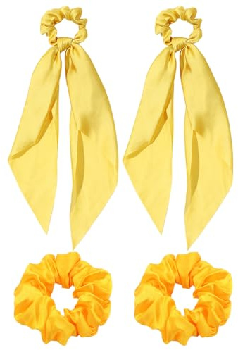 2 Morceaux De Boucles De Cheveux De Ruban D'Arc Et 2 Morceaux De Boucles De Cheveux, Cordes Élastiques De Cheveux, Accessoires De Cheveux De Dames, Accessoires De Décoration De Coiffure.