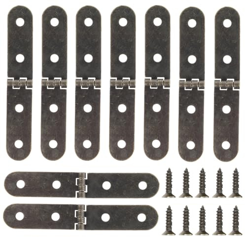 Baluue Charnières Plates pour Boîtes Bijoux et Petits Meubles Lot de Charnières Métal pour Projets Bricolage et Coffrets Décoratifs Installation Facile Usage Polyvalent pour Portes