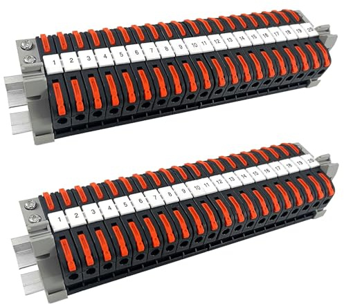 40 Piezas Conectores Electricos Rapidos Carril Din, Empalmes Cables Electricos, PCT-211 Bornas de Conexion Electrica, Terminales Electricos, Clemas Electricas Rapidas, para Cableado Rápido