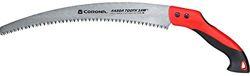 Corona Tools 14-Inch RazorTOOTH Pruning Saw | Tree Saw Designed for Single-Hand Use | Curved Blade Hand Saw | Cuts Branches Up to 8 in Diameter | RS 7395, Red/Black