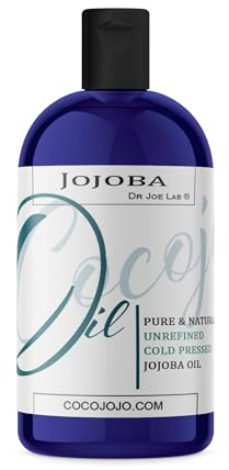 Cocojojo Jojoba Oil Organic, Jojoba Oil for Hair Growth for Skin, Face, 100% Pure Natural, Cold Pressed, Deep Moisturizing Anti-Aging, Essential Oils - 16 Fl Oz