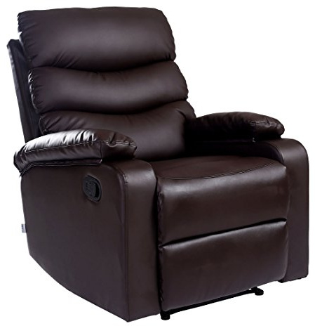 More4Homes ASHBY BONDED LEATHER RECLINER ARMCHAIR SOFA CHAIR RECLINING HOME LOUNGE (Brown)