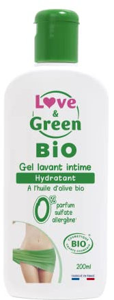 Love & Green - Gel Lavant Intime Hydratant Bio 200 ml - Fabriqué en France