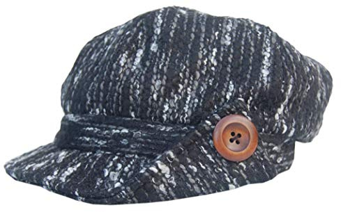 Cool4 Bouclé ballongmössa salt peppar mönster bagerboy mössa Chemo Cap Visor A07