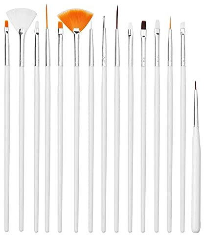 15 pcs Cake Painting Brushes, Cake Decorating Tools,Fondant Sugar DIY Tools Set, Sugar Cookie Brushes Set Gum Paste Flower Tools Bakery Cake Decorating Supplies