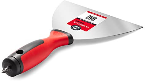 COMENSAL® Spatole in Acciaio Inox 120 mm - Spatola per Stucco - Spatole in Acciaio Inossidabile - Spatola trapezoidale con manico in gomma - Cazzuola in acciaio inox - Made in EU