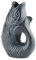 Gift Company Vase Monsieur Carafon S, Dekovase in Fisch-Form, Steingut, Grau, 25 cm, 1087403004
