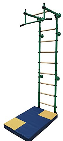 NiroSport M12 Espaliers Gym,Mur d'escalade, Mur de Gymnastique, équipement de Sport à Domicile avec Barre de Traction,Wall Bars, y Compris Anneaux de Gymnastique, échelle de Corde, trapèze