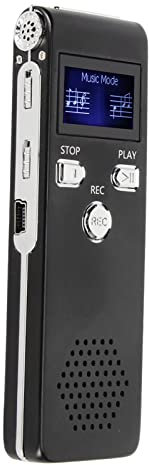 Enregistreur Vocal Numérique 192Kbps HD Réduction du Bruit Double Microphone Appareil D'enregistrement Portable Lecteur MP3 pour Les Conférences (8G)