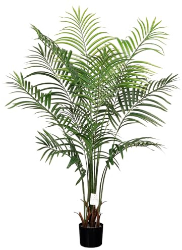 Leflos 135cm konstgjord Dypsis Lutescens palm, inomhusväxt endast med 13 avtagbara stjälkar, deco för kontor, butik, lägenhet och fest