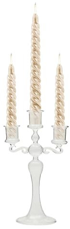 Candelabri a 3 candele - Portacandele in vetro trasparente con 3 | Decorazione portacandele per feste a tema, centrotavola, sala da pranzo, centrotavola con candelabri