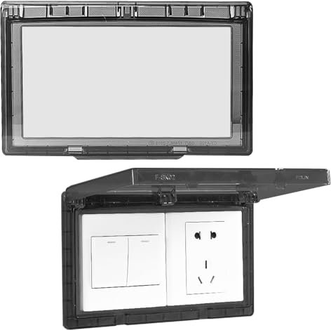 2 Stücke Steckdosenabdeckung, Ultradünner Typ 86 mit Zwei Positionen, Wasserdicht und Spritzwassergeschützt Lichtschalter Abdeckung, Steckdosen Wasserschutz, für Badezimmer, Zuhause (eisenhaltig)