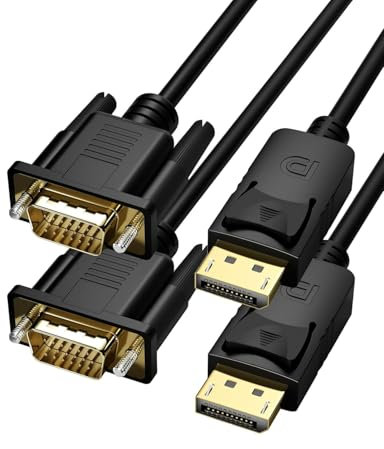 Foboiu DisplayPort to VGA Cable Male to Male 7FT, 2 Pack