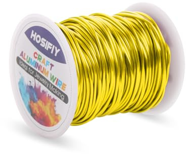 1,5 mm pysseltråd, guldaluminium pysseltråd, smyckestråd för gör-det-själv-skulptur, modellering, smycketillverkning, blomhantverk och trådvävning (guld, 30 meter)