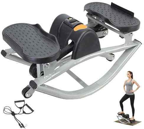 Rock Stepper - Mini machine d'entraînement latérale de 19 pouces, stepper de fitness portable et robuste, structure portante robuste, mouvement fluide silencieux amélioré | Calories brûlées pour l’ent