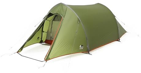 Vango F10 Xenon Ultralight 2 Person Hiking Tent – Lightweight Tunnel Tent with TBS Pro Stability, Protex 3000mm Waterproof Flysheet – Trekking & Mountaineering (F10 Alpine Green, UL 2)