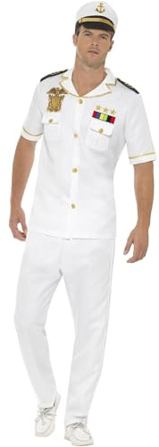 Smiffys Captain Costume, White, M - Size 38 inches-40 inches