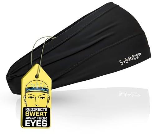 Halo Headband Bandit - Wide Pullover Sweatband for Both Men and Women, Black