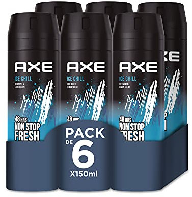 Axe Desodorante en Aerosol para Hombre Bodyspray Ice Chill 150ml - Pack de 6