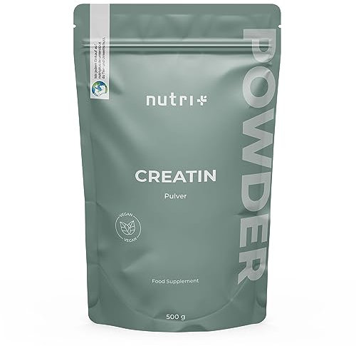 Creatina monoidrato 500 g - Creatina in polvere - pura al 99,99% - ad alto dosaggio, ultra fine, vegana e neutra - Nutri + Creatine Powder Mono Mesh 200 non aromatizzata - qualità premium