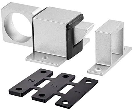 PATIKIL Dörr Skruv, 1st Aluminium Alloy Säkerhet Automatisk Fönster Gate Fjäder Studsa Lås, Silver Ton