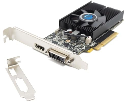 SIMPLETEK Grafikkarte Nvidia GT1030 4GB GDDR4 Pcie X8 Low Profile Doppel Halterung SFF HDMI + DVI