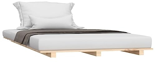 vidaXL Estructura de Cama Madera Maciza de Pino 90x190 cm, Estructura de Cama de Madera, Cama, armazón de Cama, Cama de Madera, Marco de Cama