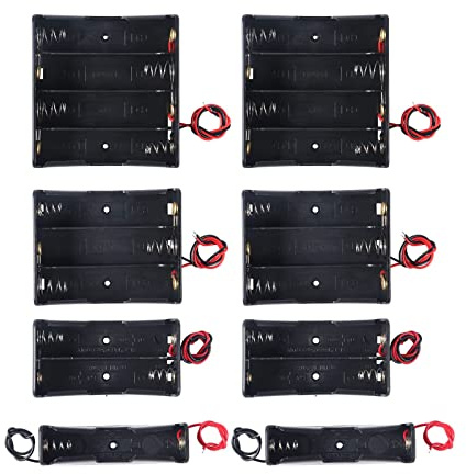 zalati Batterihållare 8 st 1/2/3/4 fack 3,7-14,8 V fodral med anslutningskabel för 18650 batteri