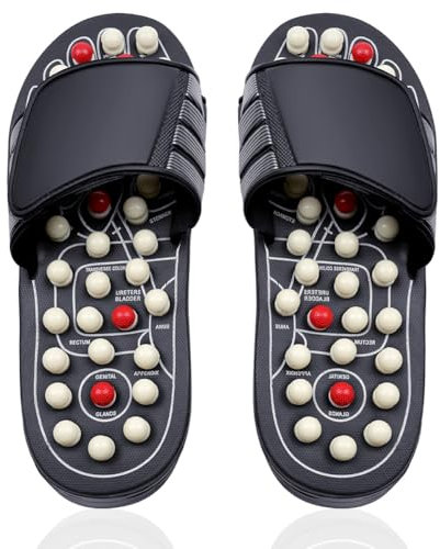 ACWOO Fußmassage Schuhe Hausschuhe Fußmassagegerät, Fußmassage -Sandalen, Fersensporn Massagegerät für Verbesserung der Durchblutung, Linderung von Plantarfasziitis, für Männer Frauen（ Größe 42-43）