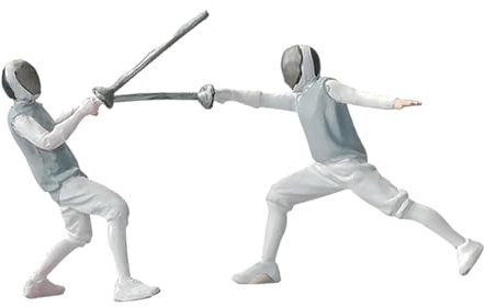 Abaodam 2stücke Scale Fechtfiguren Miniatur Resin Handbemalt Realistische Proportionen Für Diorama Puppenhaus Sammelobjekte Zubehör Für Authentische Fechtszenen