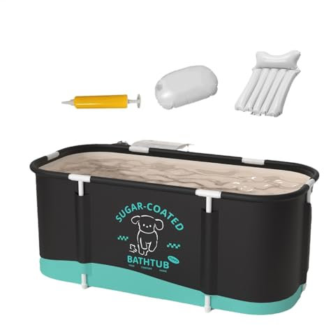 Vasca da bagno pieghevole, portatile, design salvaspazio, tessuto Oxford ecologico, materiale PVC, vasca da bagno compatta per adulti, vasca da bagno rilassante, leggera e resistente, ideale per