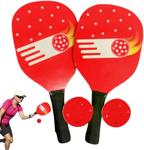 Pickle Ball Paddles, Kids Paddles Set Professionella pickle bollrackets | Högpresterande kit med 2 paddlar och 2 bollar, sportutrustning för män, kvinnor