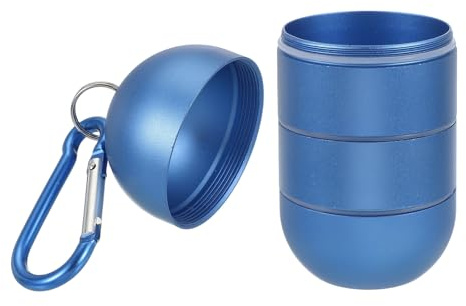 sourcing map Porta-anelli da viaggio, organizer portatile per gioielli, 3 strati, mini portagioie con portachiavi, per palestra, sport, viaggi, blu