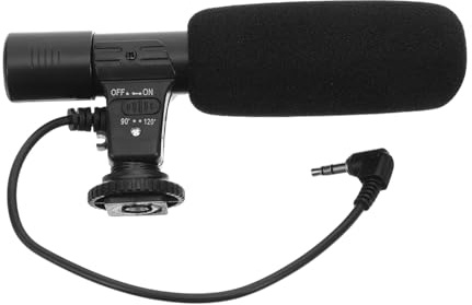 DECORNIJIA Microfono per Videocamera DSLR Condensatore Esterno per Registrazione Audio Interviste e Filmmaking con Supporto Hot Shoe e Vite Angolo e Lunga Portata