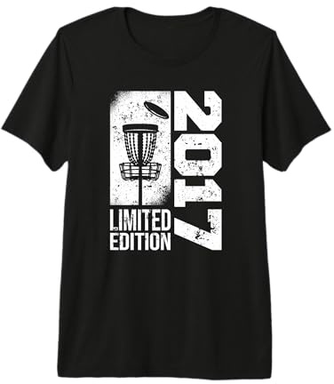 DiscGolf Disc-Golf-Joueur Anniversaire né en 2017 Disc-Golf T-Shirt Haut de Gamme