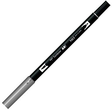 Tombow ABT-N65 fiberpenna dubbel pensel penna med två spetsar, cool grey 5