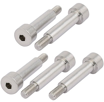 Sourcingmap - Bullone a spalla esagonale in acciaio inossidabile 304, diametro spalla 30 mm, filettatura M6, 5 pezzi