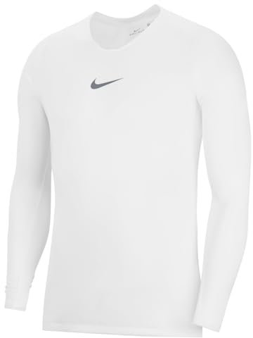 Nike Herren Dri-fit Park første lag Longsleeve, White/Cool Grey, S EU