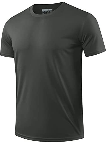 EKLENTSON UV Shirt Herren Wasser Kurzarm Rashguard Sonnenschutz T-Shirt Männer Surfen Schwimmen Sport Top (M, Dunkelgrau)