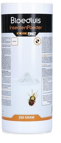 Knock Pest Control Insect Powder Blood Lice - Bestäubungspulver zur Bekämpfung von roten Vogelmilben (Blutläusen) in Geflügelbetrieben - Deltamethrin 0,051% - 250 Gramm