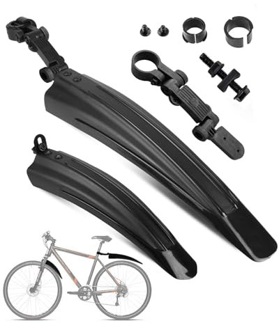 OVTSPO Fahrrad Schutzblech Set 20-26Zoll Robuste und Spritzschutzset Verstellbarer Schutzbleches MTB für Vorder- und Hinterrad Universalgröße für Mountainbikes und Cityräder (Schwarz)
