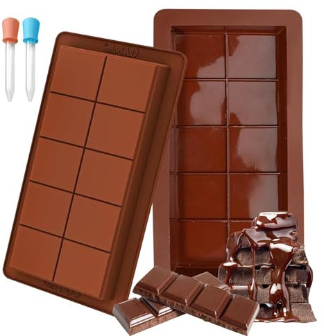 2 Stück Schokoladenform Silikon, Silikonform Schokolades Gießformen Schokoladentafel Form Schokolade Antihaft Schokoladenform in Lebensmittelqualität für Schokolade, Süßigkeiten, Gelee