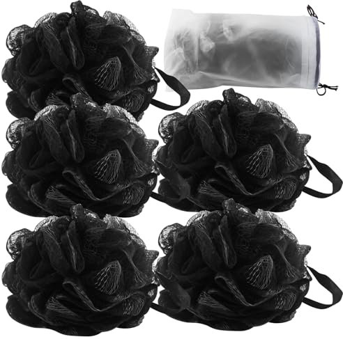 Confezione da 5 spugne da bagno, spugna luffa, spugna per doccia