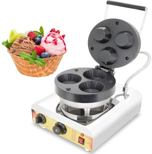 Máquina eléctrica for hacer rollitos de huevo crujientes, waflera comercial de 1600 W, antiadherente, con temperatura ajustable de 0 a 300 °C, for hacer hamburguesas rellenas de helado en casa.