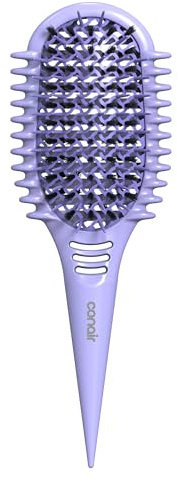 Conair Curl Define Pro Hair Brush for Curly Hair, Dual-Vent Design with Continuous Grooves, Mixed Bristles for Frizz-Free Detangling, Smoothing, and Curl Definition