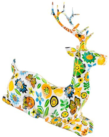 OAJABBGE Élégence Résines Modernes Sculpture Figurine Renne Doré pour L'amélioration Esthétique Toute Pièce Statue Animale