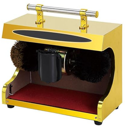 Cireuse à chaussures à induction entièrement automatique, polisseuse à chaussures domestique automatique, polisseuse à chaussures électrique publique pour la maison, le public, le hall d'un,Yellow