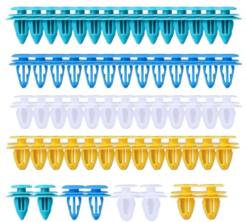 Clips de Fixation Voiture Plastique, 60 Pièces Clips de Fixation Voiture, Quatre couleur, Pour Auto Voitures Panneaux de Portes, Convient à la Plupart des Véhicules